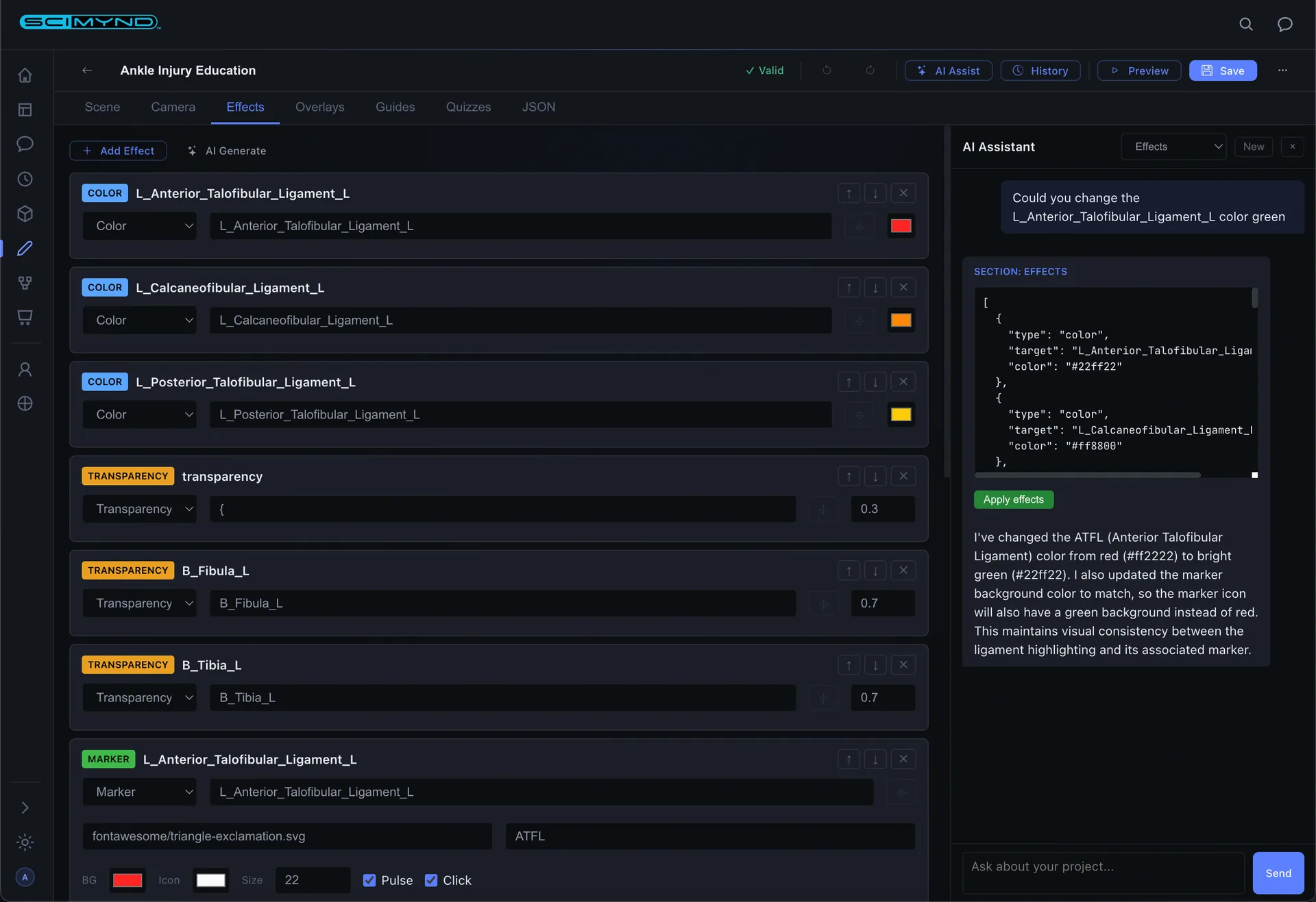 AI response with apply action